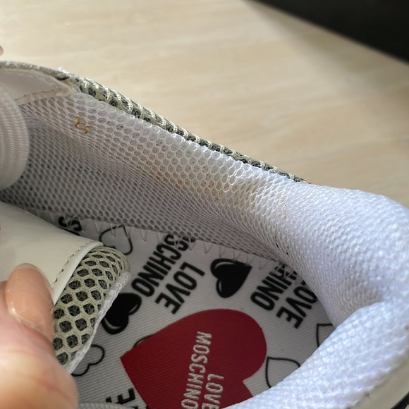 LOVE MOSCHINO Mesh Sneakers Heart Patch Chunky Sole - Picture 12 of 12